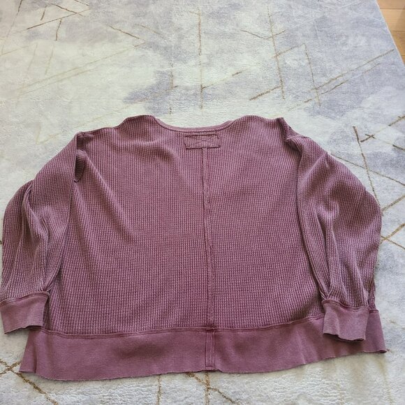 We The Free Buttercup Thermal XS Smokey Wings Mauve Oversized Slouchy Cozy - Picture 3 of 11